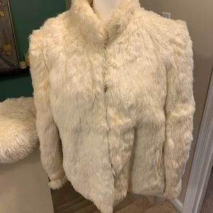 Cream / Ivory Rabbit Fur Coat